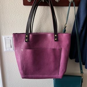 Portland Leather Purple/Pink Tote Bag